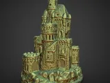 Christmas Village Lighted Castle with LED Wrap Around Pole-1