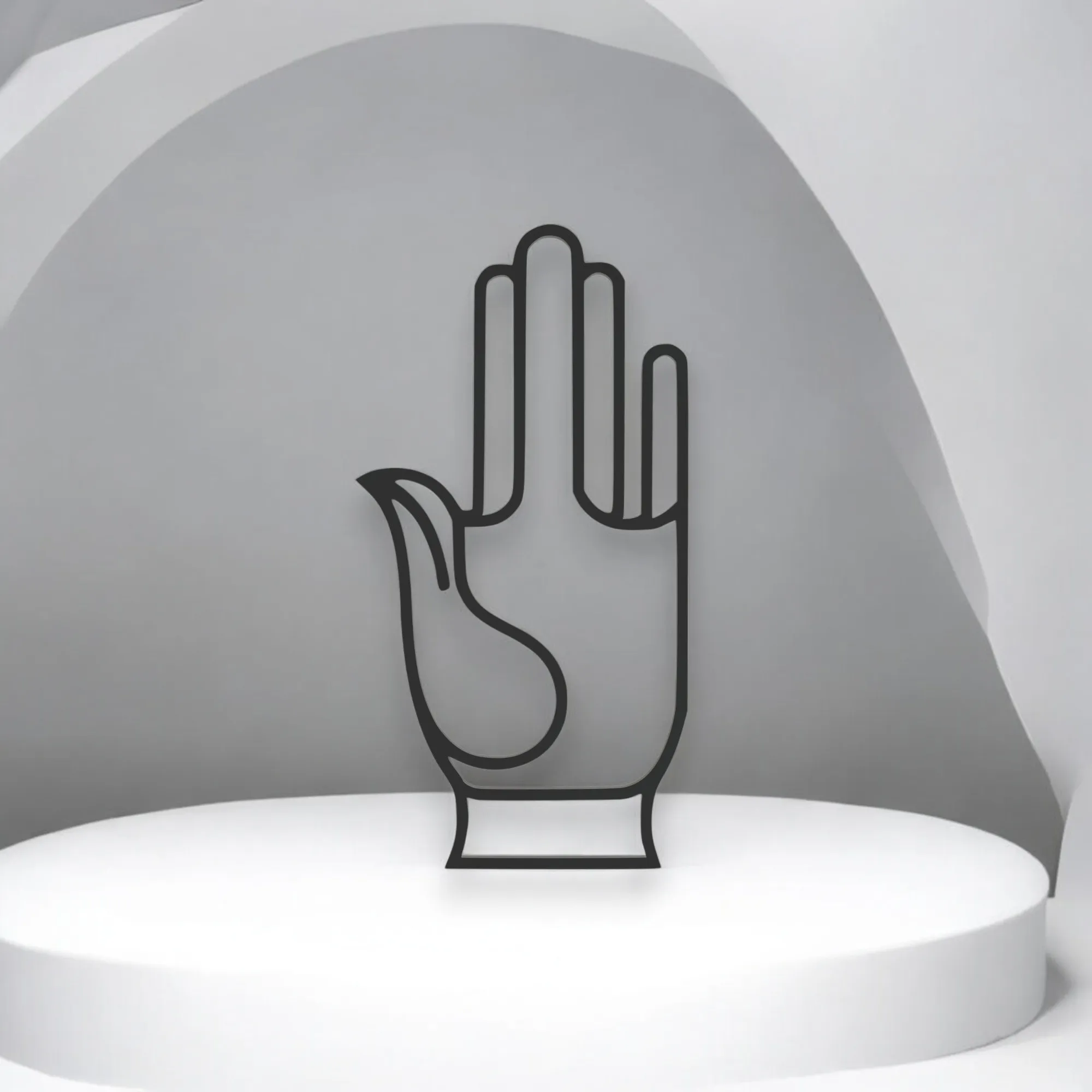 Digital Art STL Download - Abhaya Mudra Line Art - Desktop Line Artby OALPO