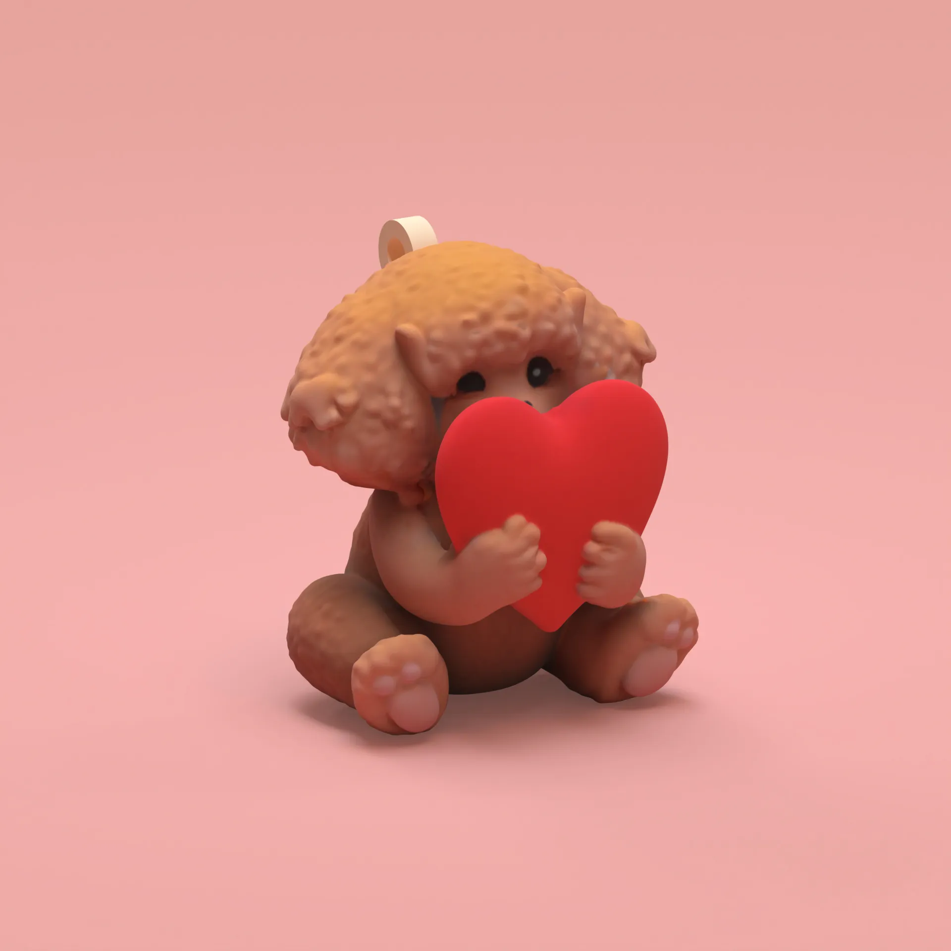 cute poodle valentine heart Keychain