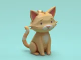 Low poly cat keychain-0