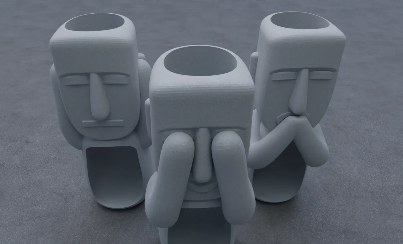 Hear No Evil Moai Tealight Holder