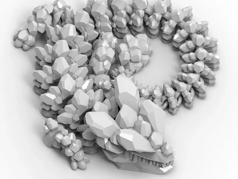 Articulated Dragon 022 - Print in place - No supports - STL