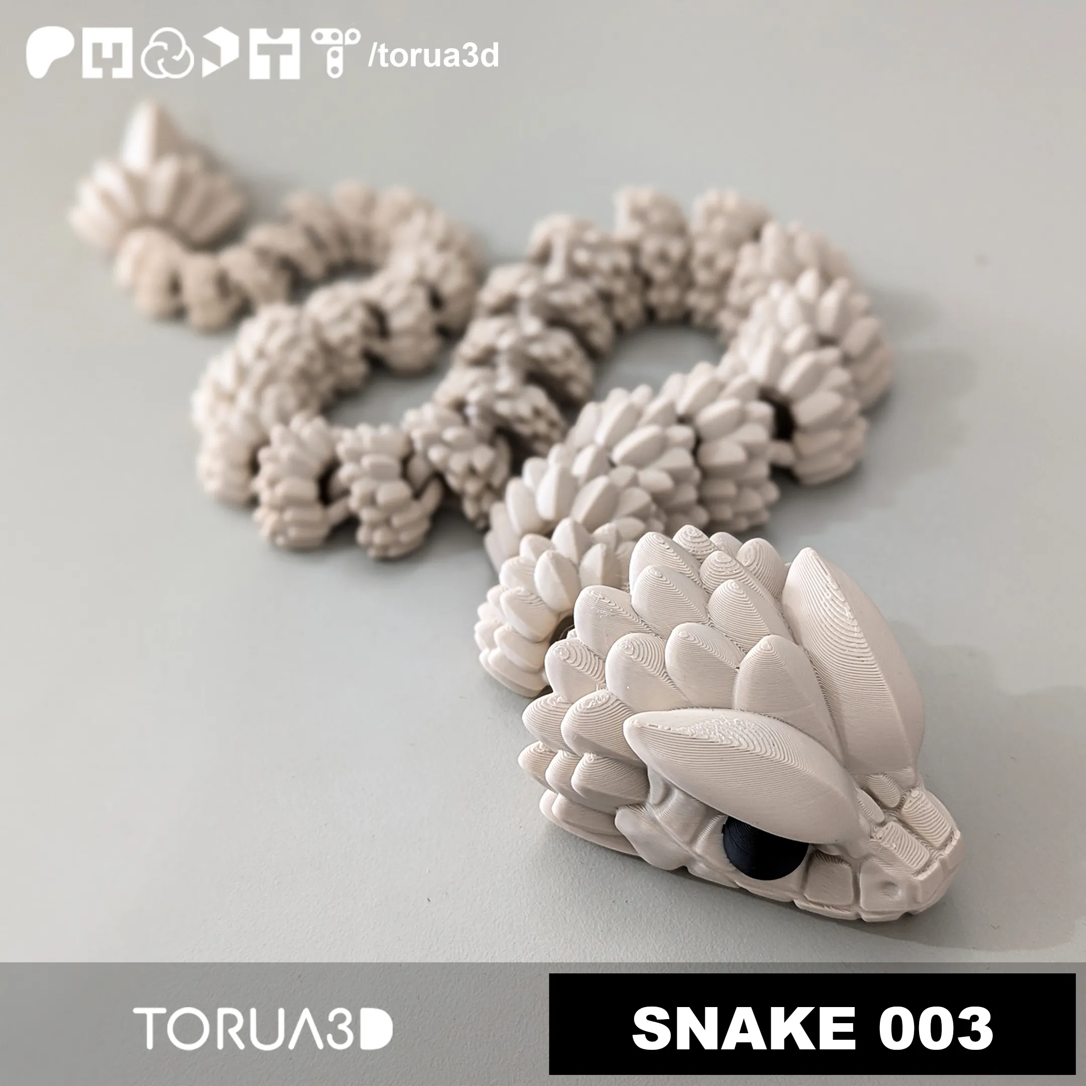 Articulated Snake 003 - Print in place - No supports - STL