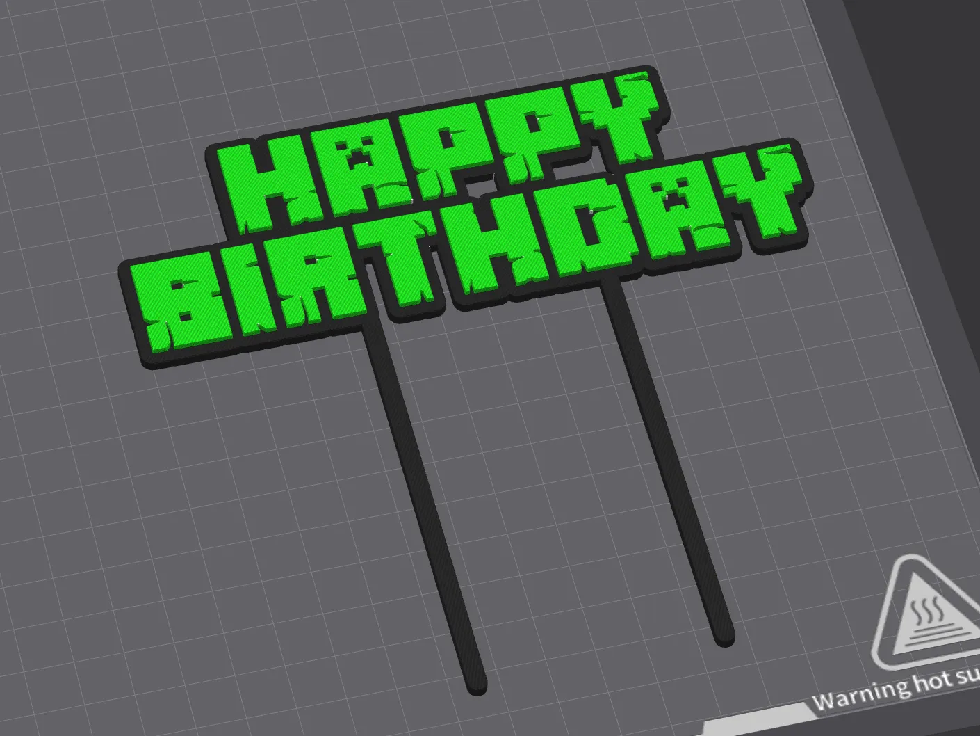 Minecraft Happy Birthday Cake Topper