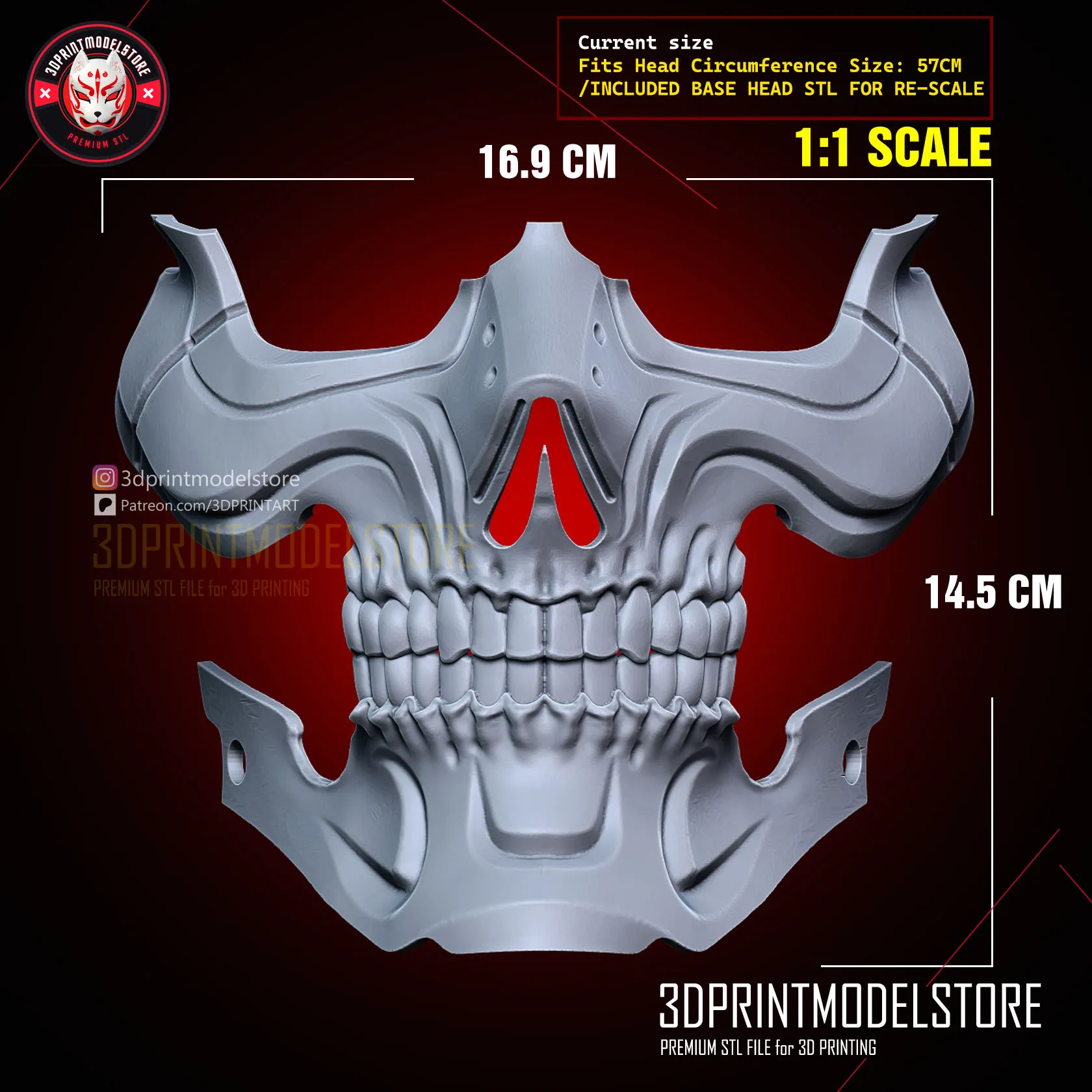 Terminator Zero Skull Half Mask - Premium STL for Cosplay