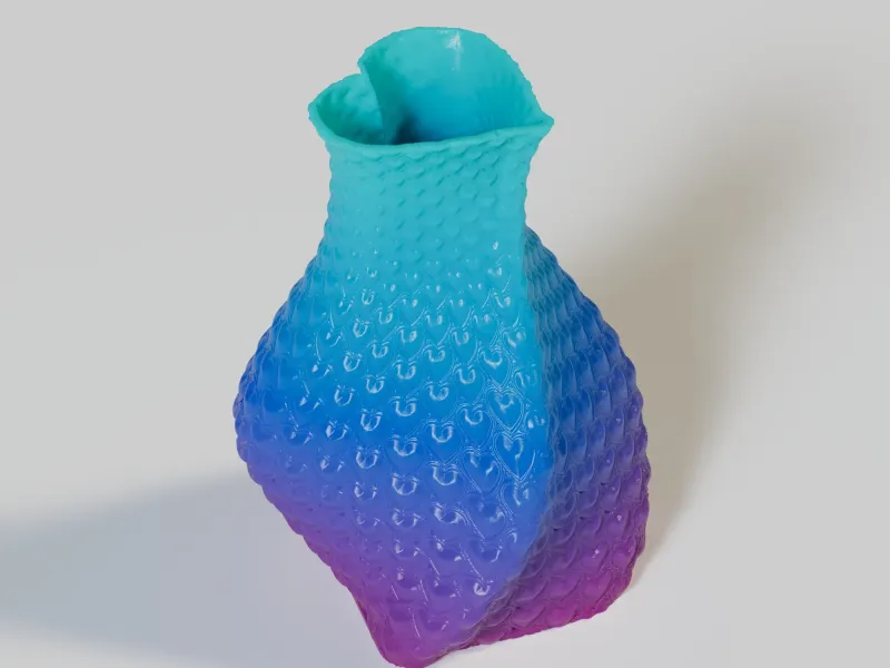 Spiral vase in the shape of a heart