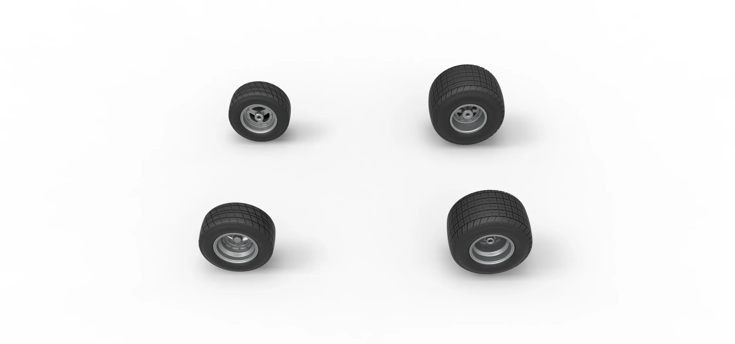 Wheel set of 600 Micro sprint car Scale 1:25