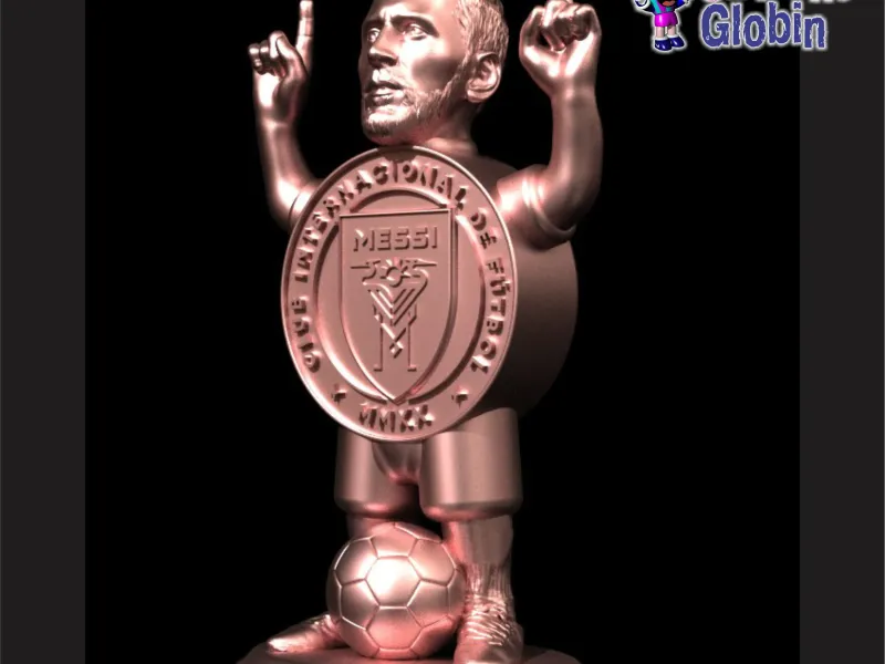Estatuilla Messi y Escudo Inter de Miami