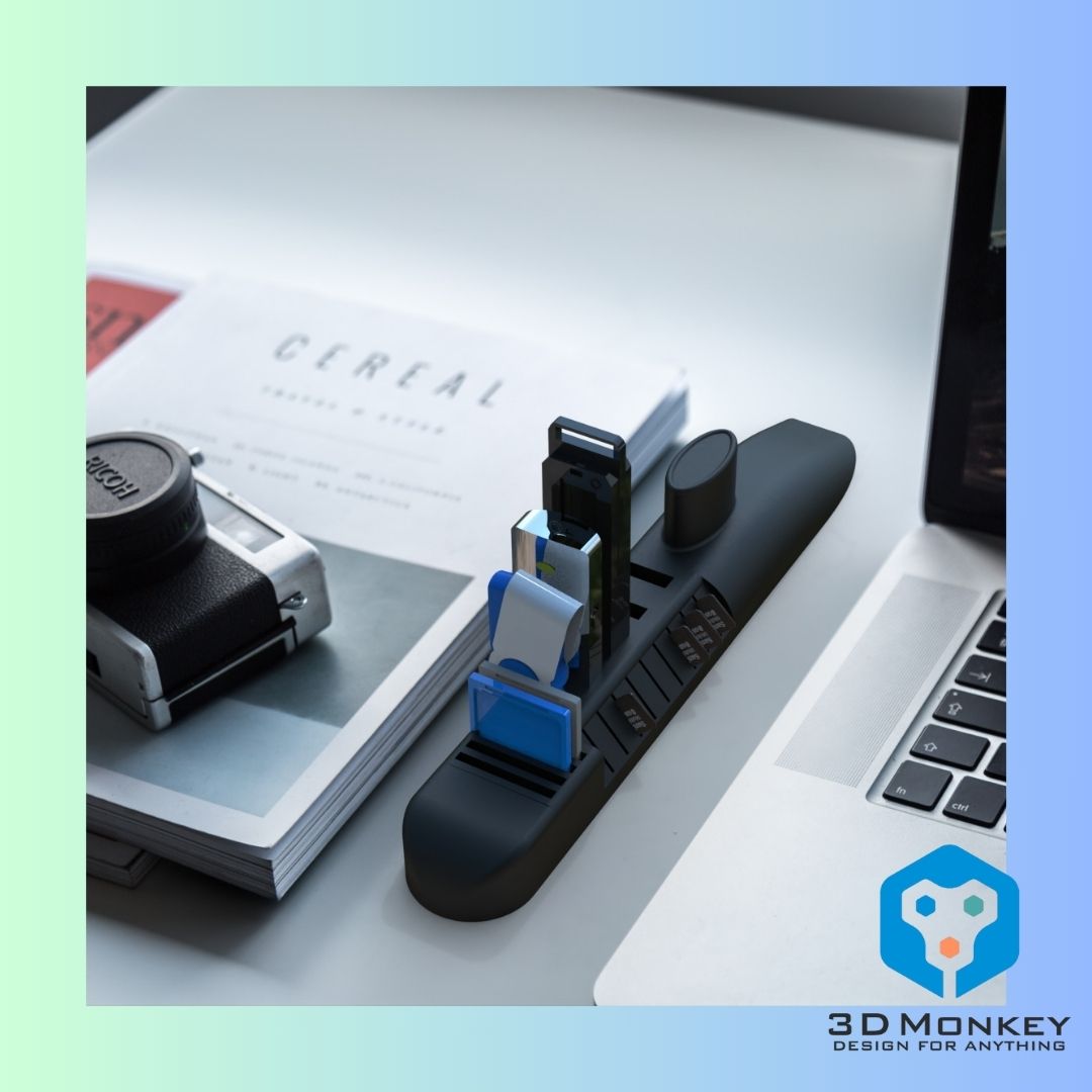 Submarine SD_MicroSD_USB storage base 潜艇 記憶卡 隨身碟 记忆卡 随身碟 收纳座 | 3D模型下载 | 创想云