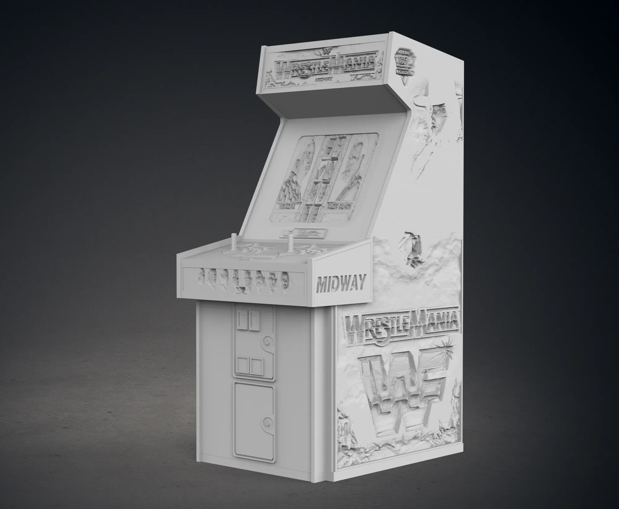WWF - WrestleMania Arcade Cabinet with Lithophane
