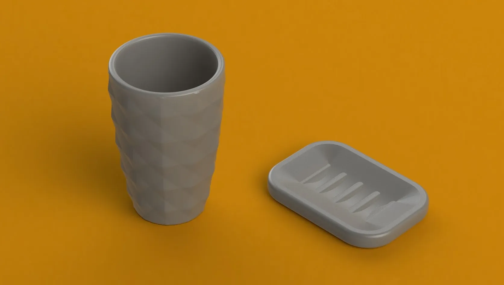 Multi-Purpose Bathroom Cup and Soap Dish Set