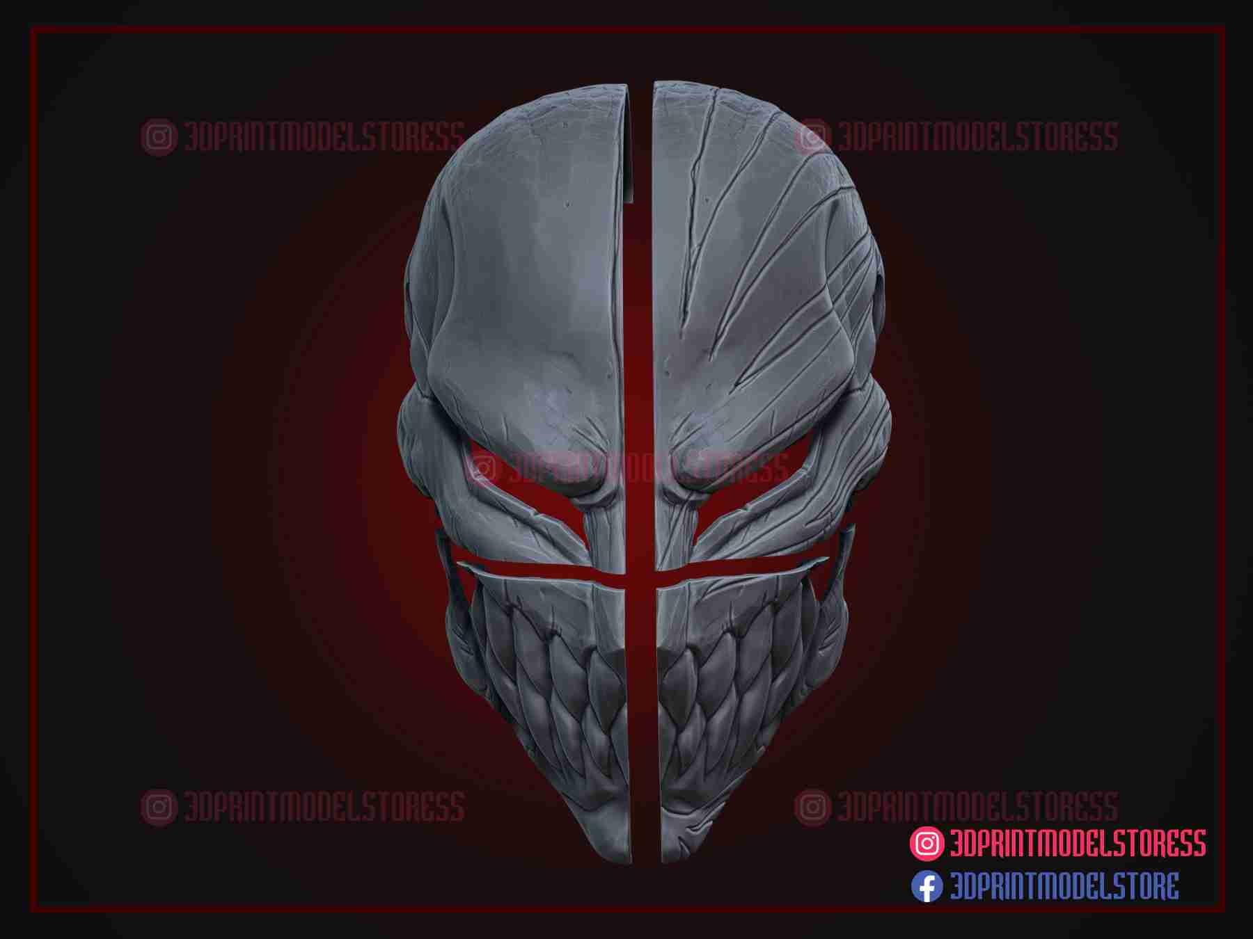 The Whole Hollow Mask - Kurosaki Ichigo - Bleach 3D model 3D printable