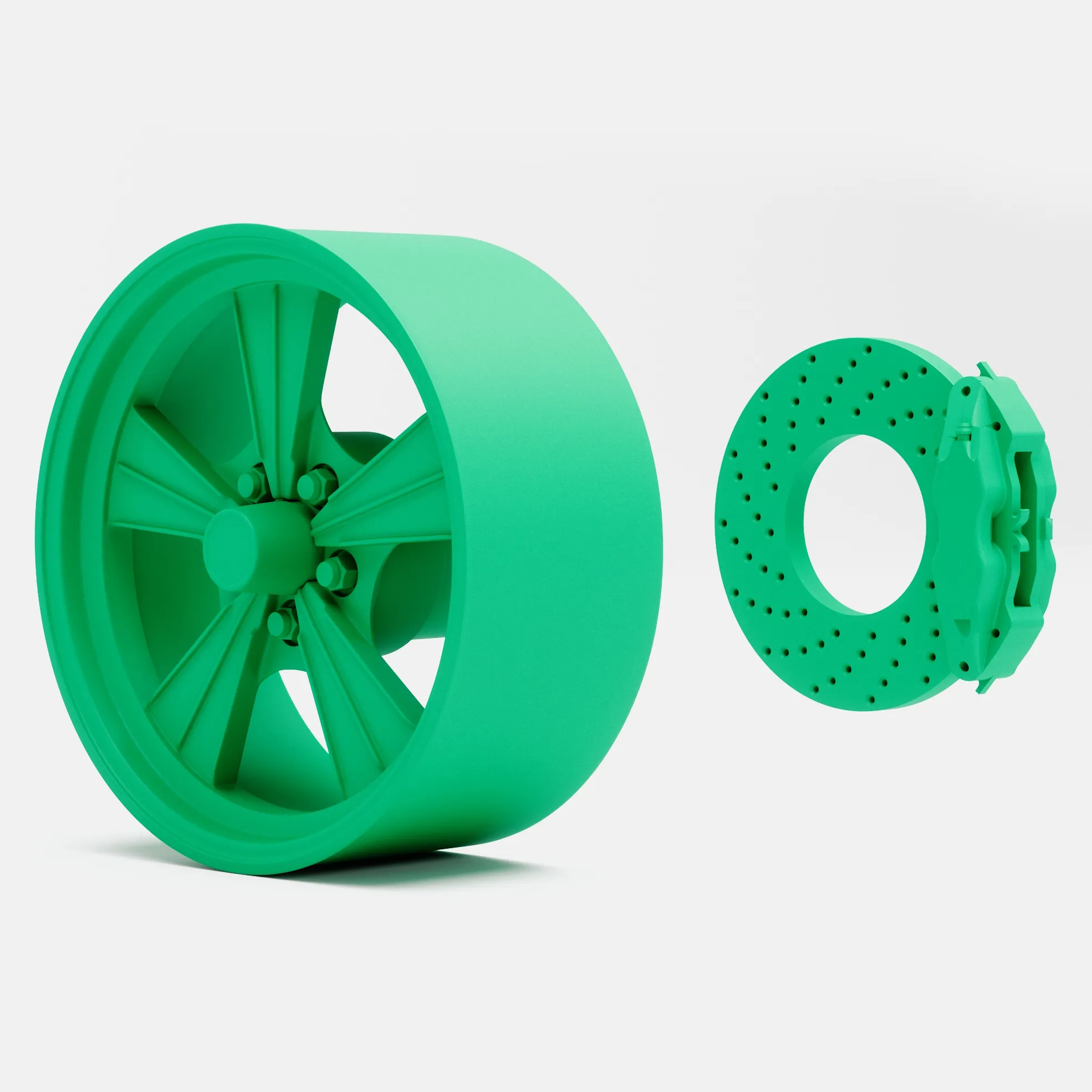 1/24 Scale, 15x7 Radir Tri Ribb Wheel and Brake