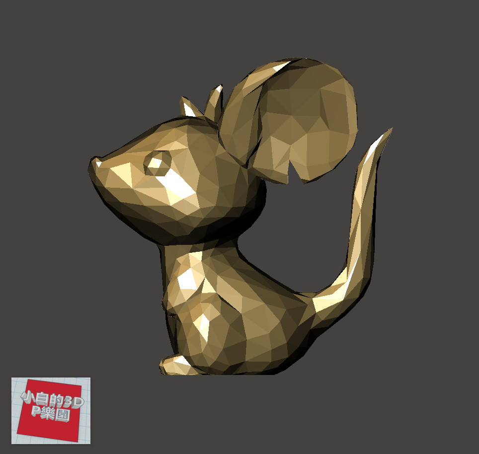 Low-Poly 3D Model - Mouse 低面數- 老鼠-0