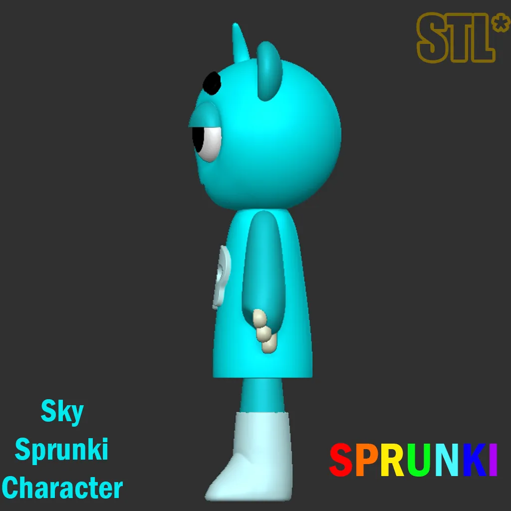 Sky Blue Sprunki STL file Sprunki Incredibox STL 3D