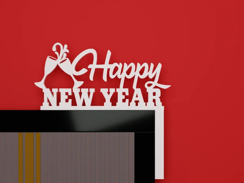 3D Printed Happy new year Door Corner Decoration