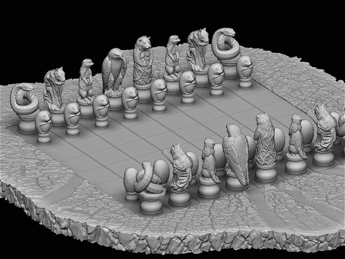 The Hobbit Beorn's Cabin Chess Set 3d digital download