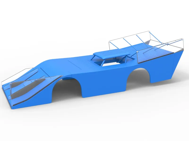 Shell of Vintage Outlaw dirt late model race car Scale 1:25