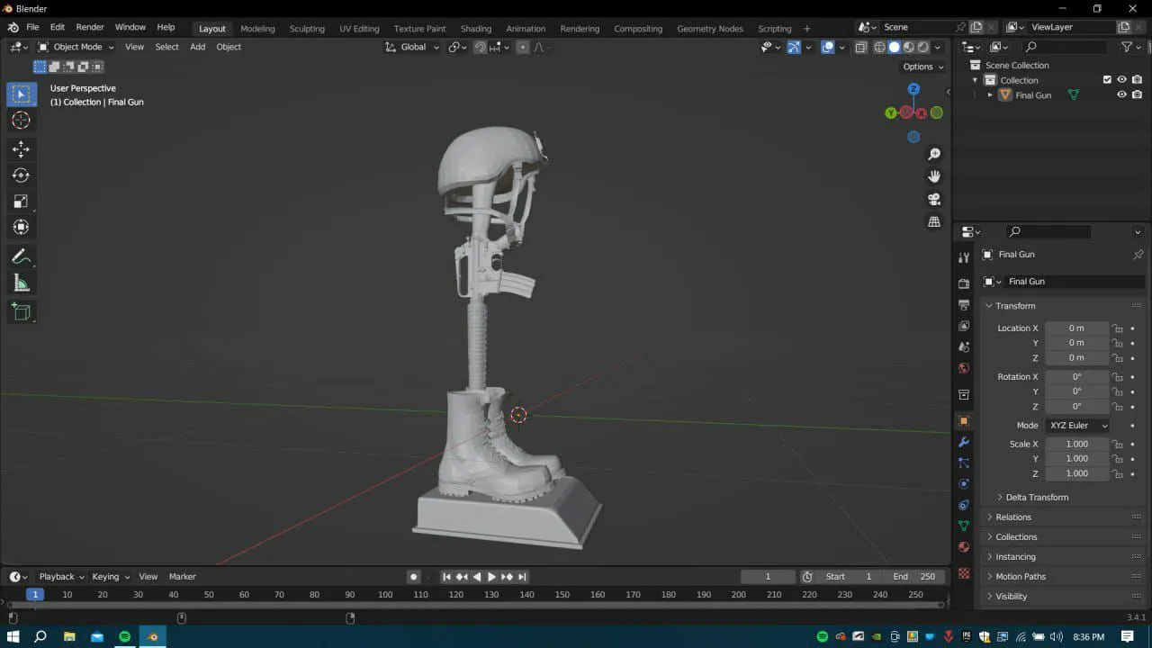 Battlefield Cross Statue