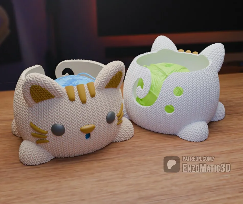 bowl knitted Cat - crochet - 3MF - STL