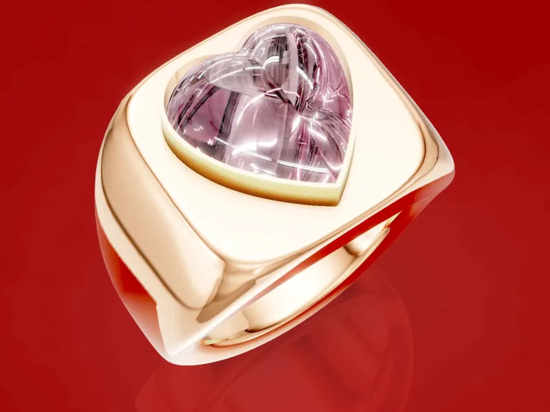 Heart Cabochon Signet Ring