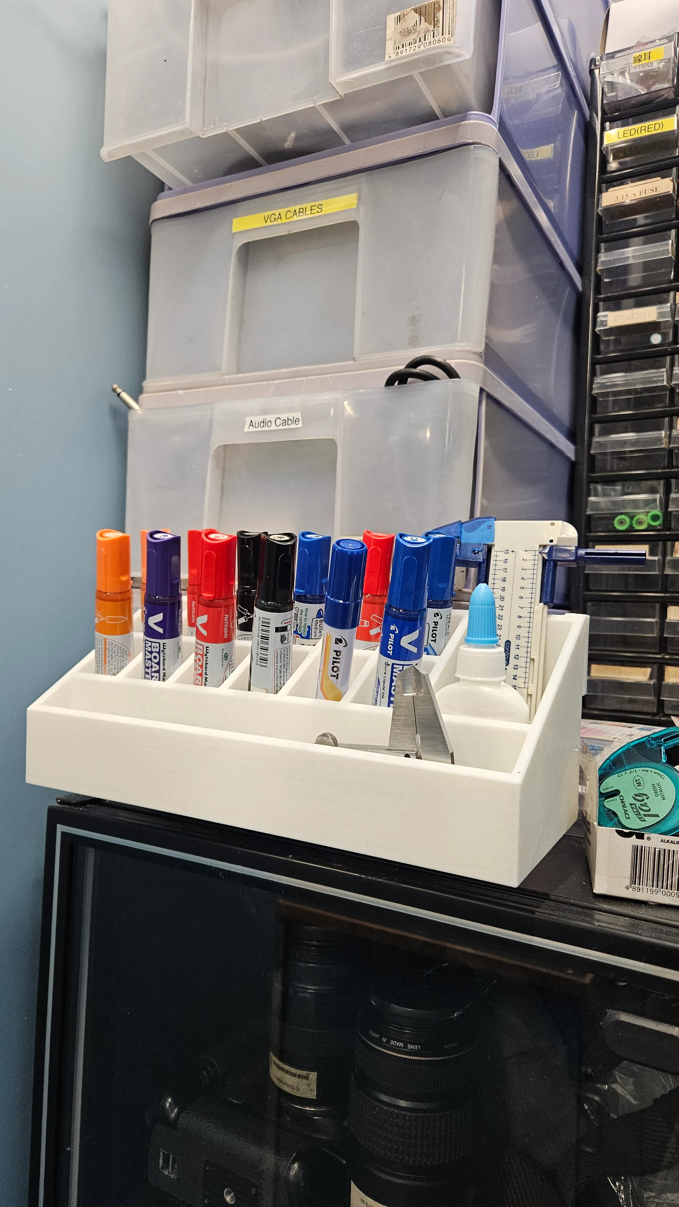 Writing and measuring tool holder