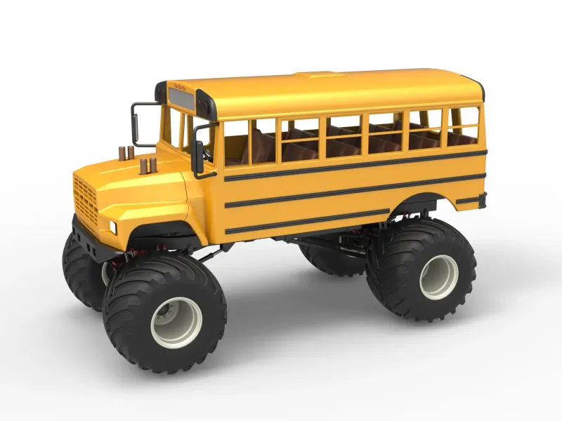 Vintage School bus Monster Truck Scale 1:25