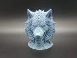 Runic Celtic Knotwork Fantasy Wolf Bust-2