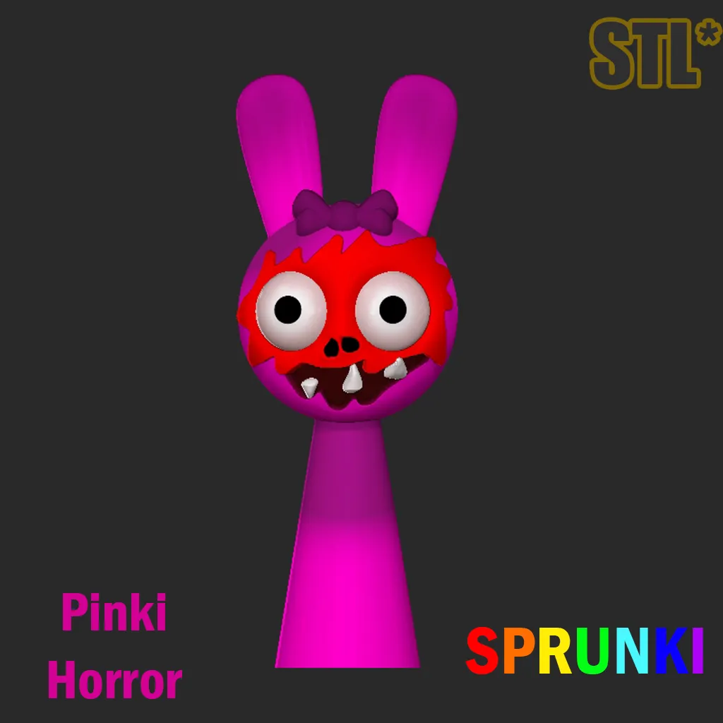3D Sprunki Incredibox Pinki Horror Sprunki STL 3D Character