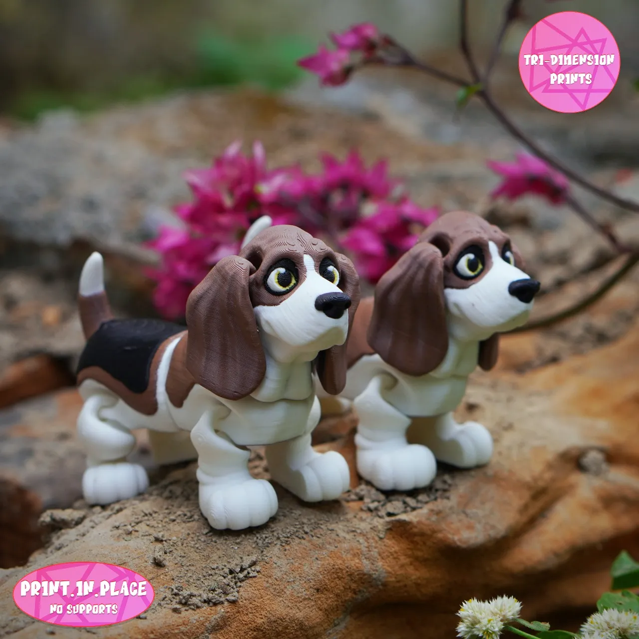 Print In Place Cute Flexi Basset Hound Dog