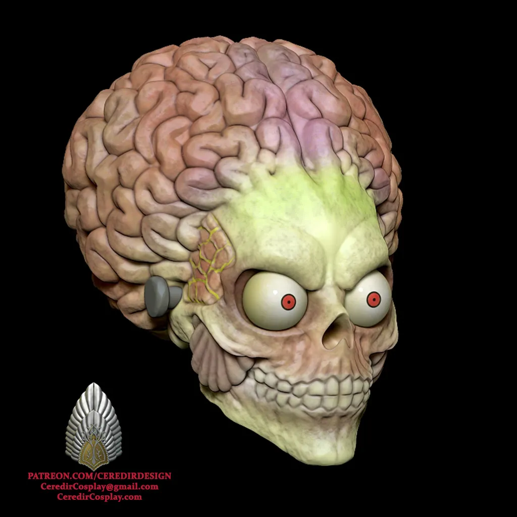 Mars Attacks Alien Mask 3D DIGITAL DOWNLOAD