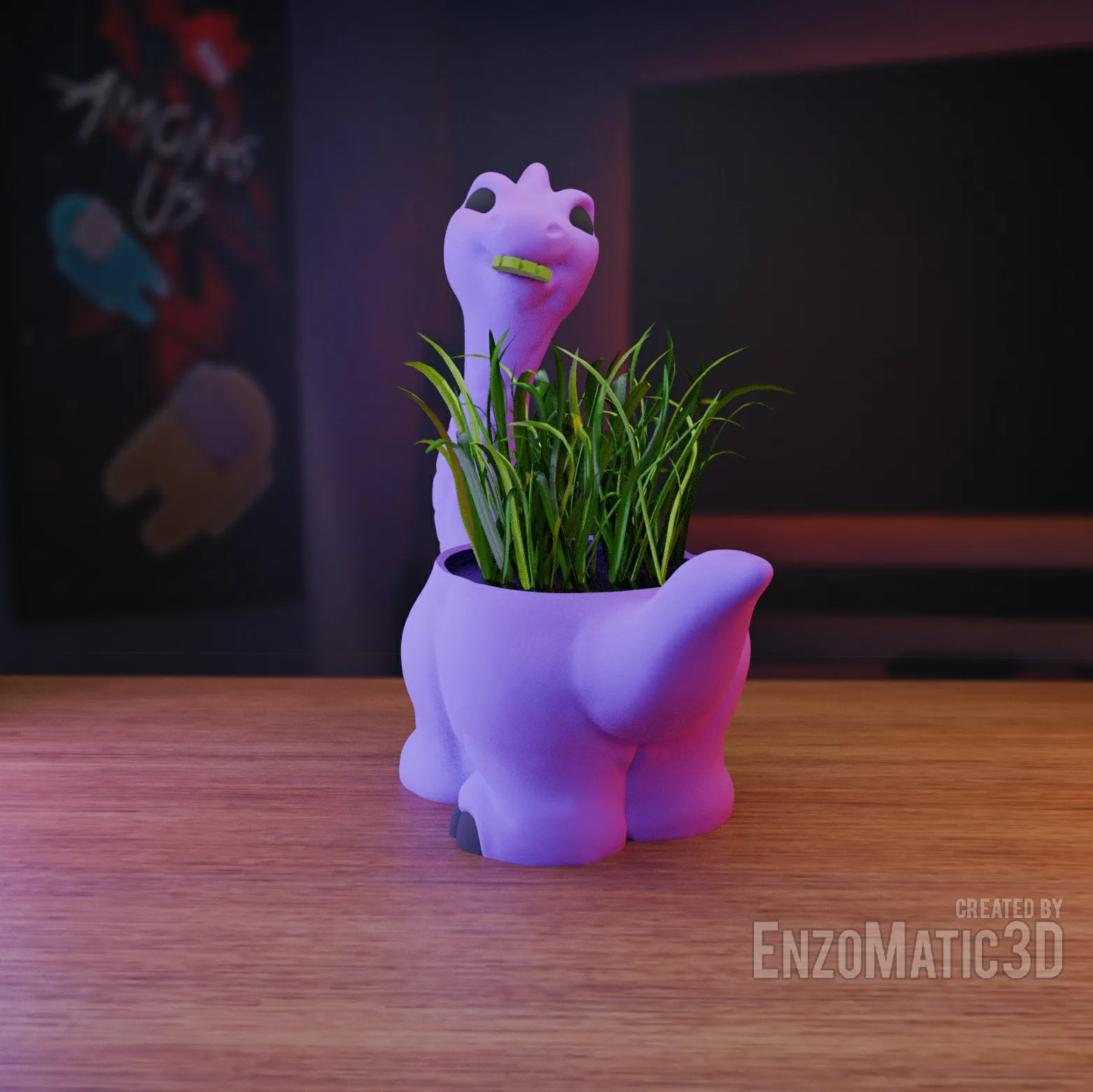 flower pot dinosaur planter pencil holder STL