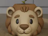 Cute Chibi Lion Planter and Desk Organizer STL 3D Model-1