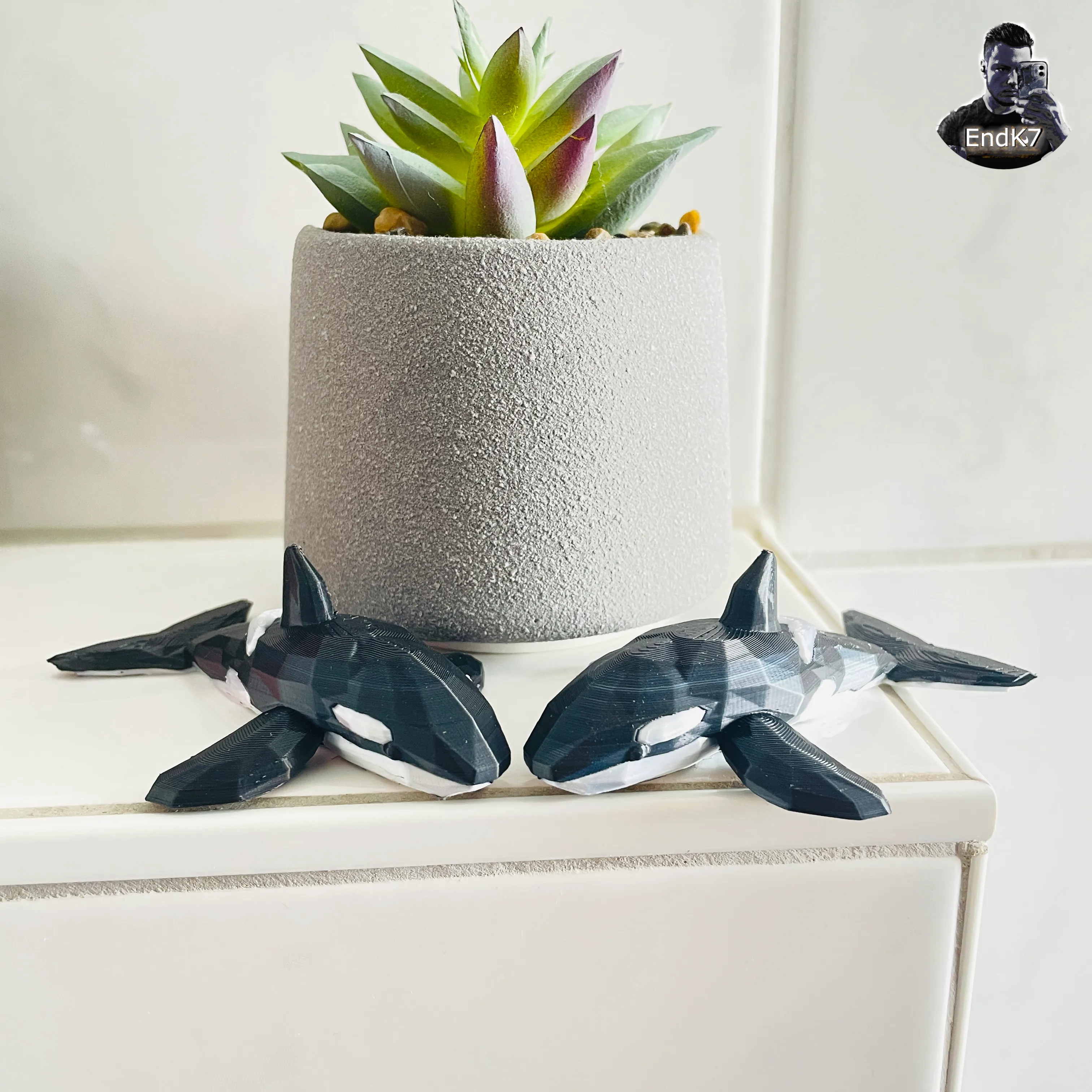 Flexi Orca Whale - Low Poly - Articulated - Print in Place