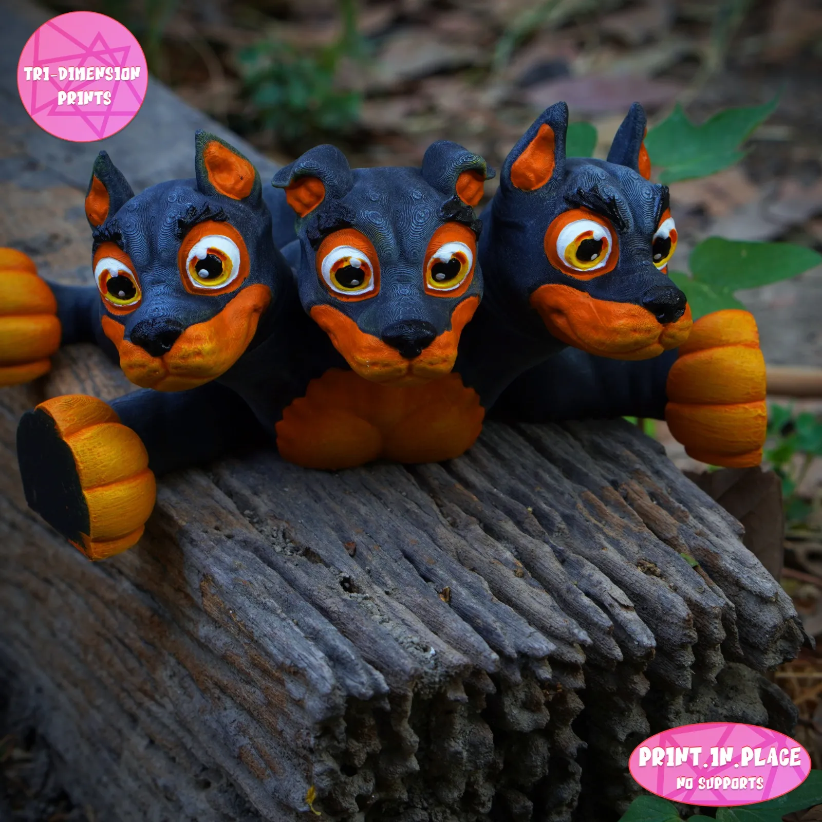 Print In Place Cute Flexi Cerberus Dog