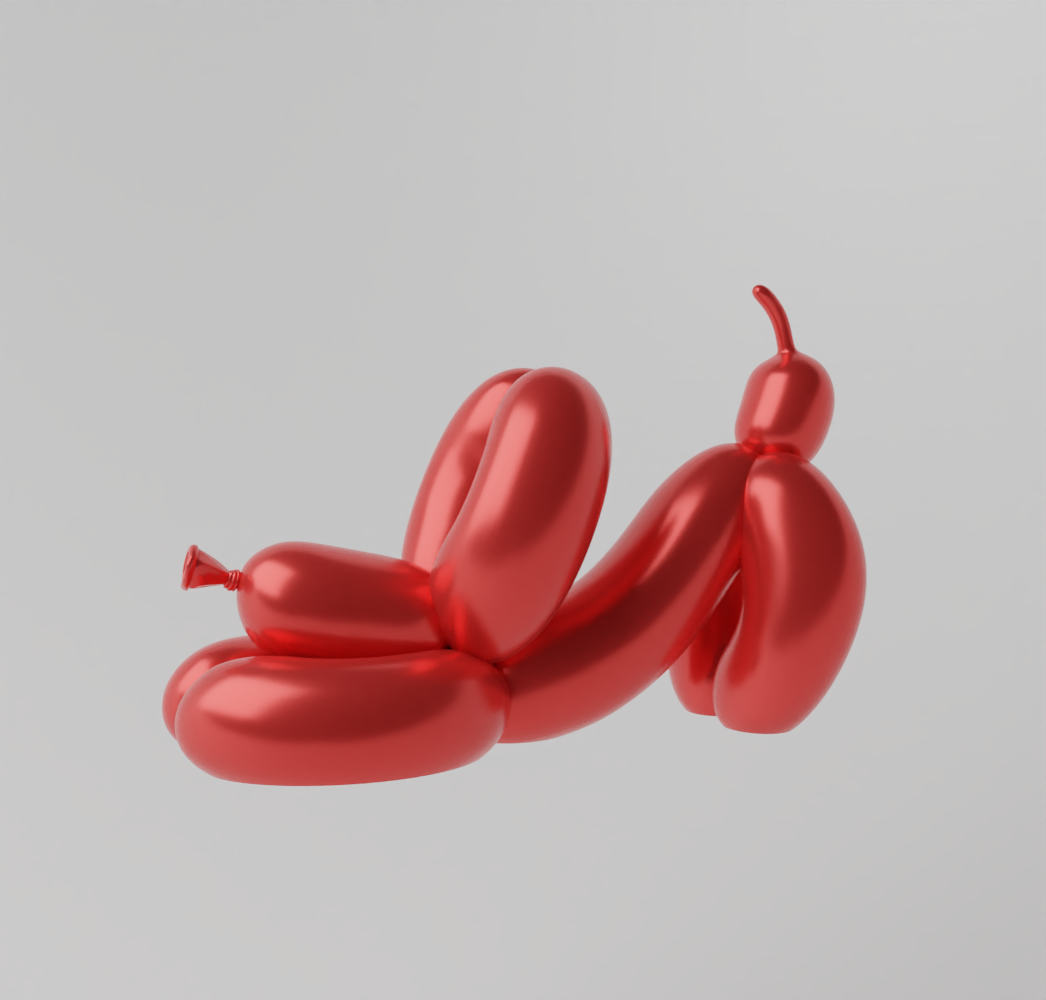 Downward Balloon Dog, Red, Whatshisname