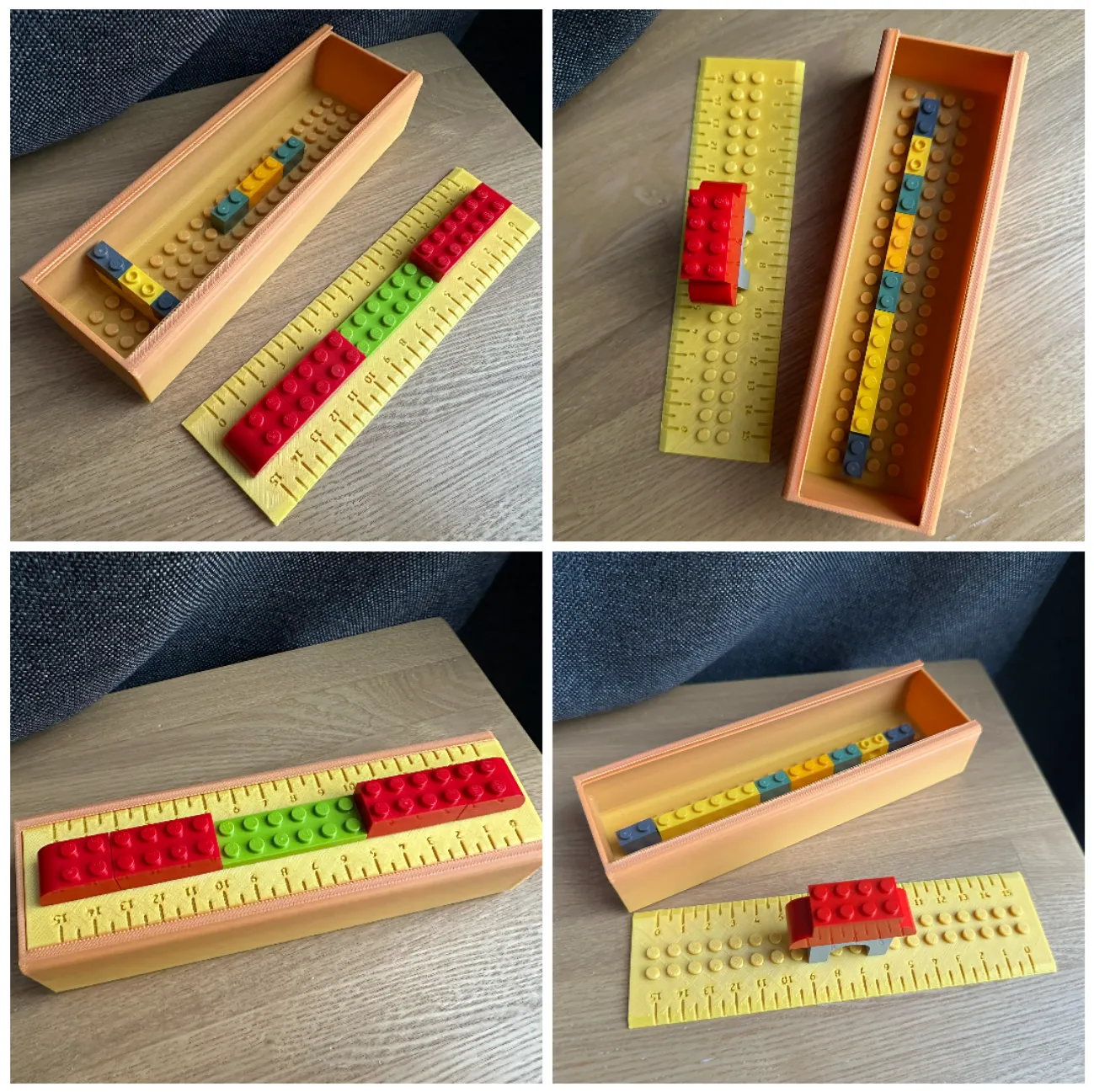 Lego pencil case with ruler lid