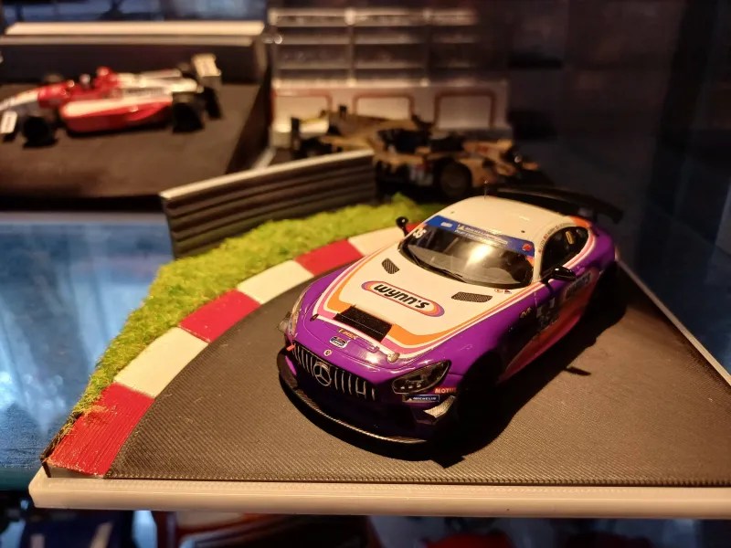 diorama de carreras 1/43 esquina exterior