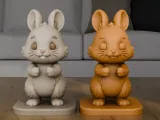 Cute Bunny STL 3D Print Model Rabbit Figurine-2