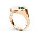 Sun rays Diamond Signet Ring-4
