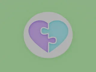 Heart puzzle coaster