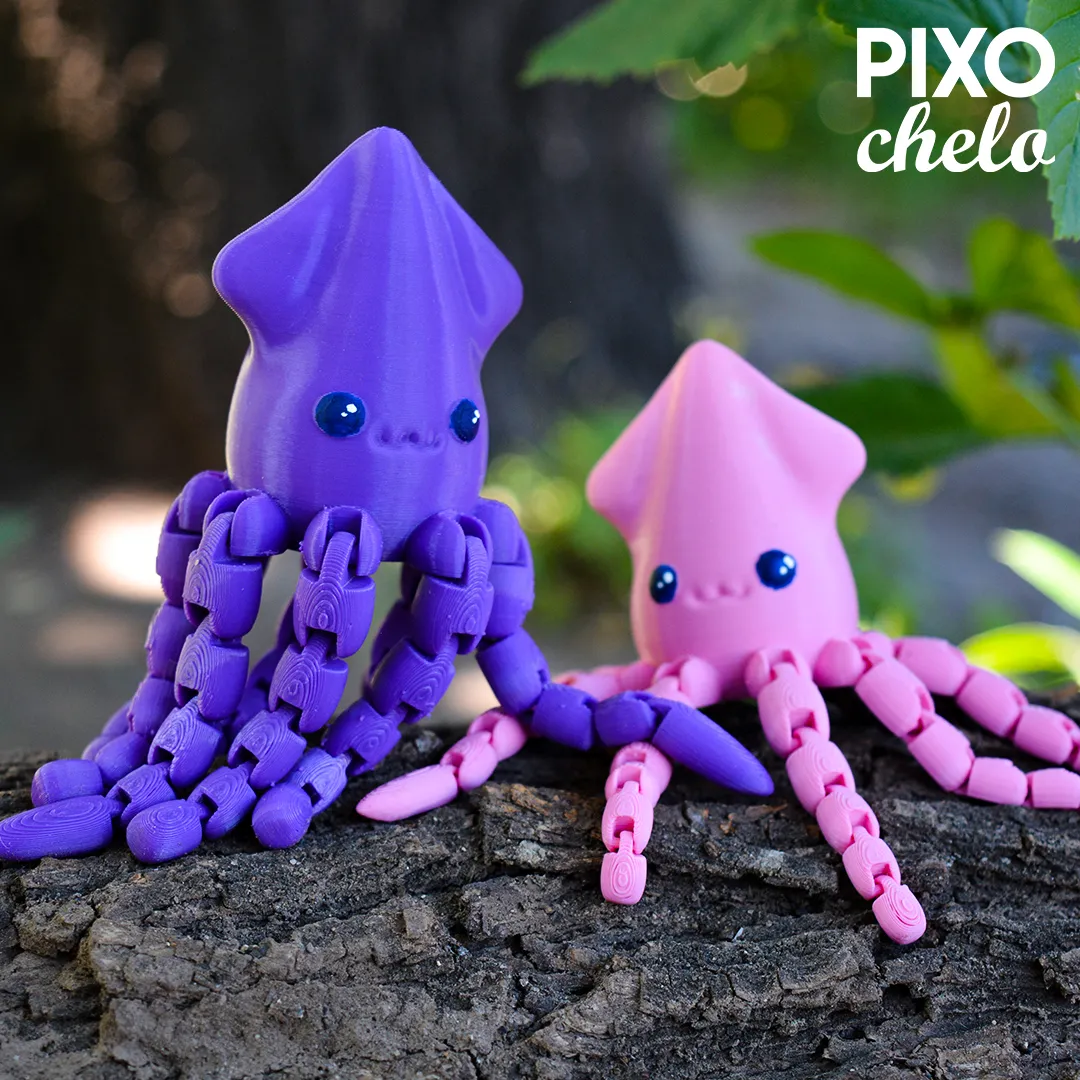 Other STL Download - Super Sweet Squid Cute Flexiby Pixochelo