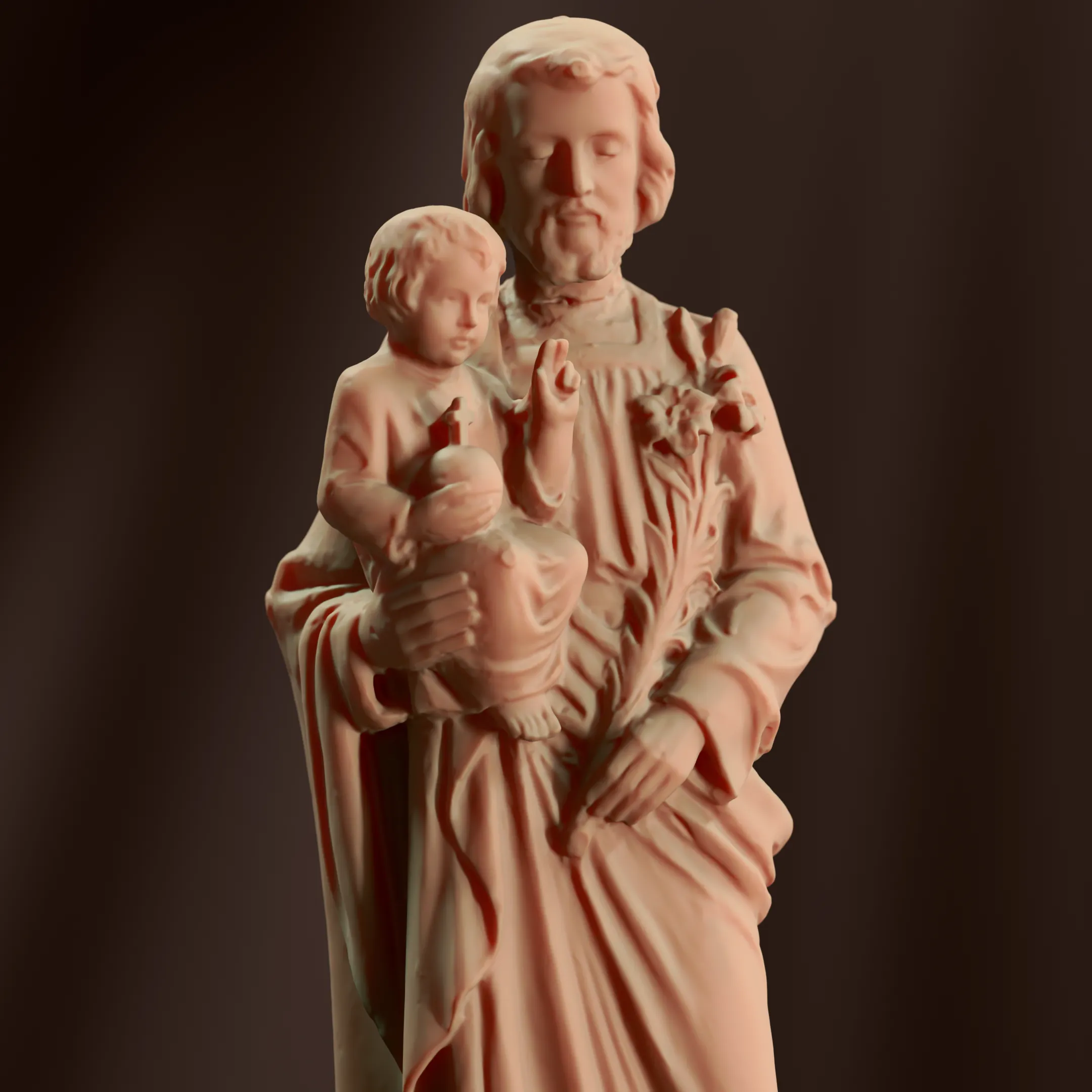 Joseph and Jesus Sculpture – 3D Printable Biblical Scene
