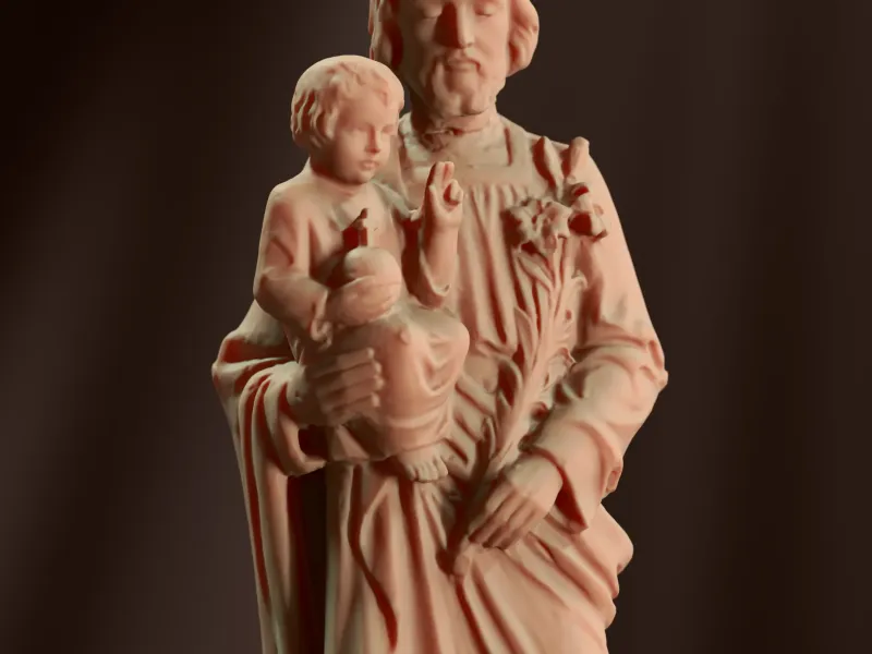 Joseph and Jesus Sculpture – 3D Printable Biblical Scene