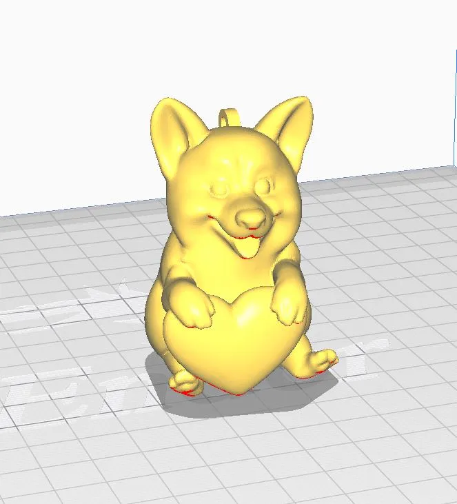 cute corgi puppy valentine heart Keychain