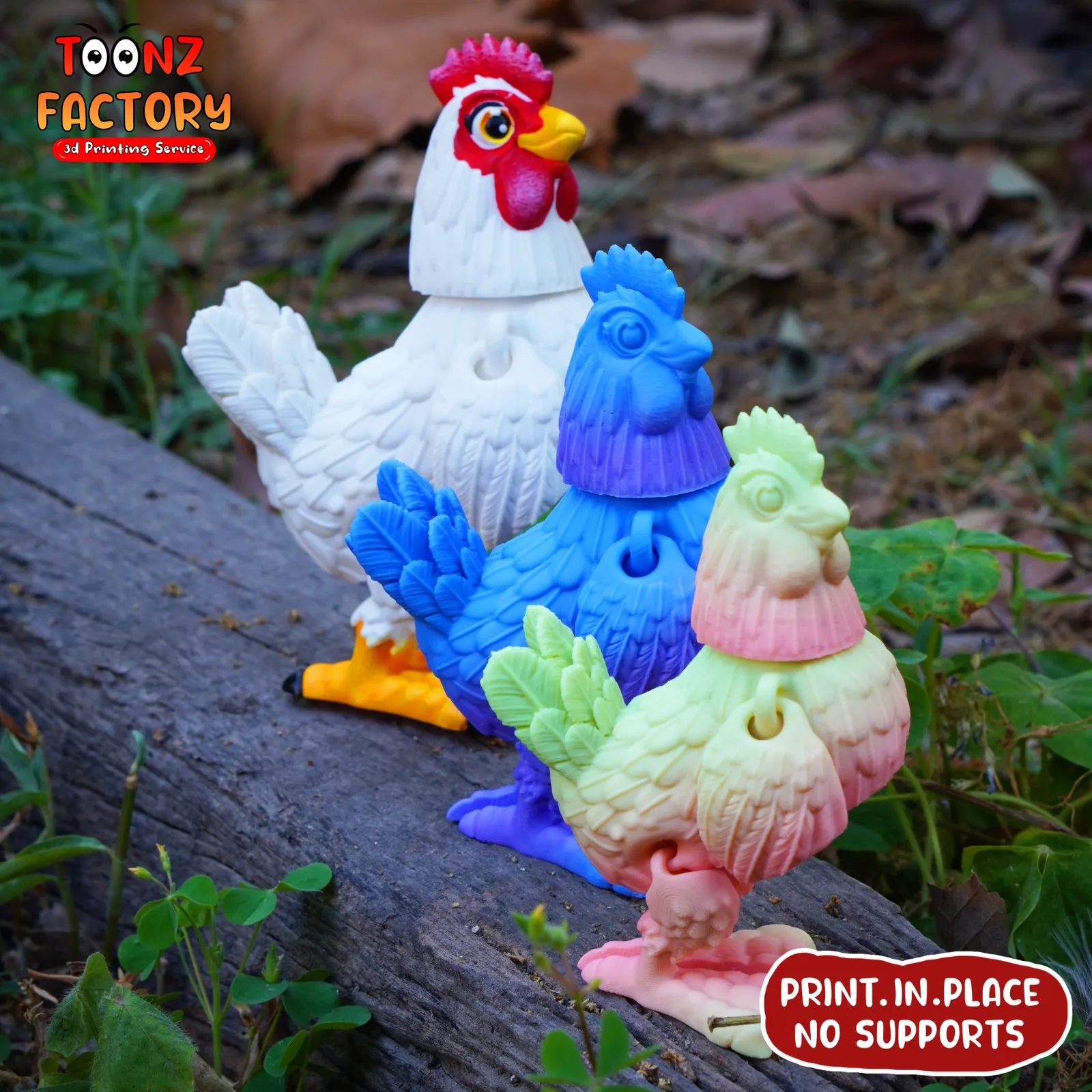 PRINT IN PLACE FLEXI HEN AND CHICKS