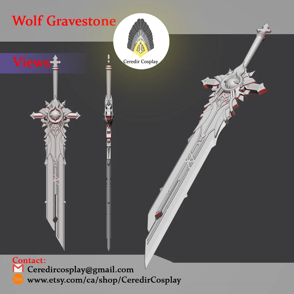 Genshin Wolf GraveStone Great Sword 3d digital file