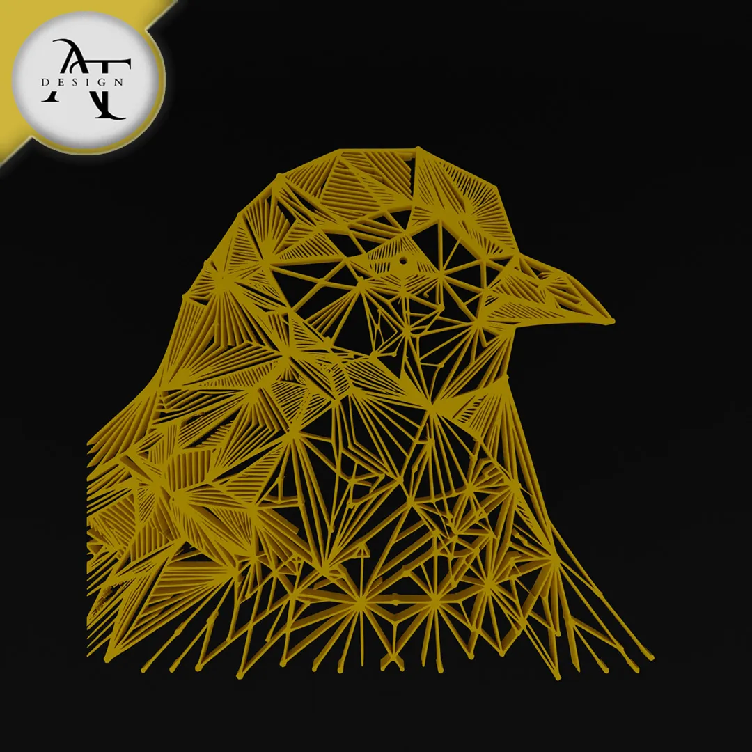 Penguin - Geometric - 2D Wall Art Decor