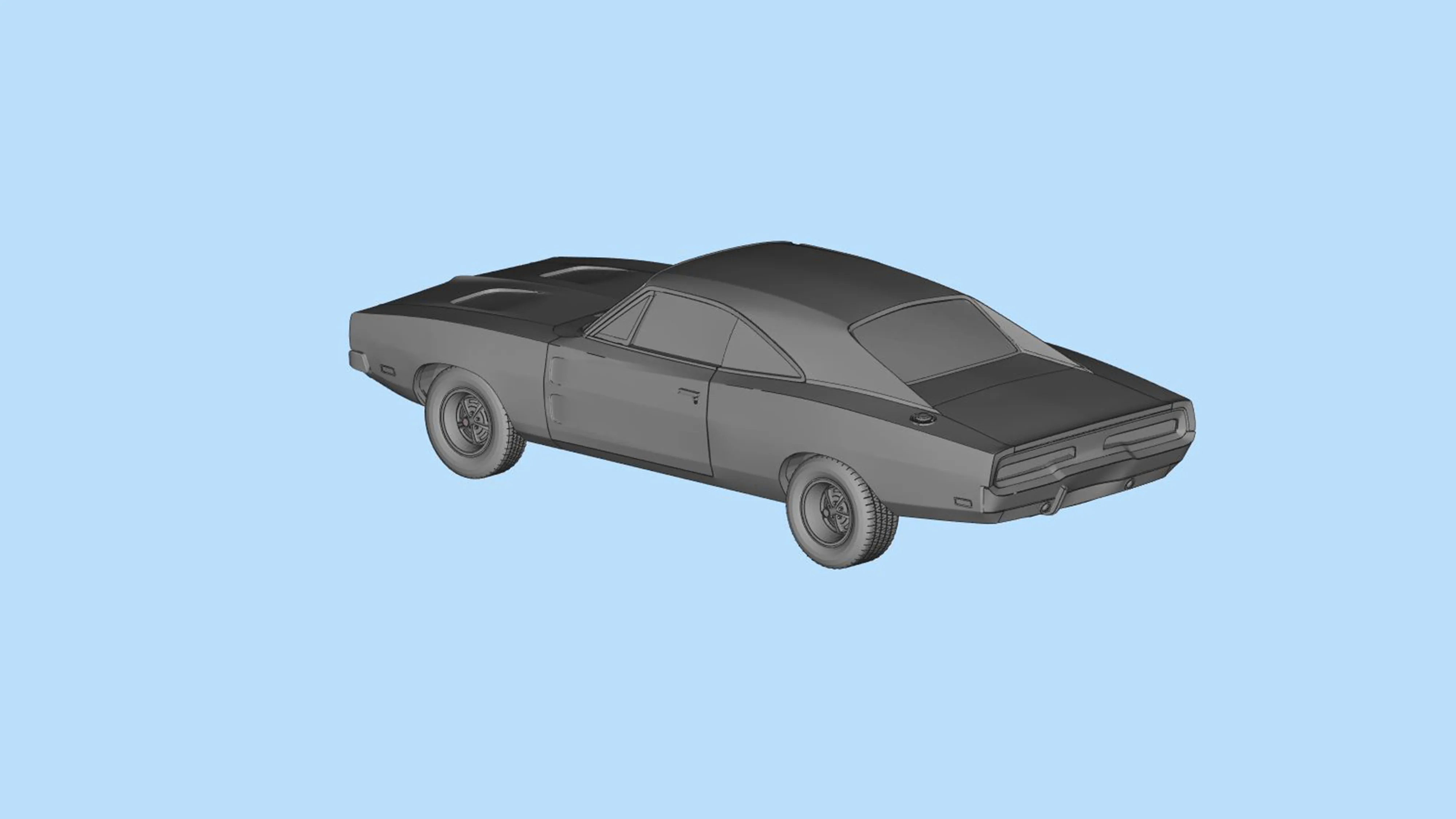 Musclecar Charger dodge 3d print model toy Car STL File