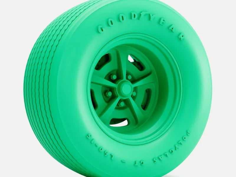 1/24 Scale, 15x10 Magnum 500 Wheel, Goodyear Polyglas Tire